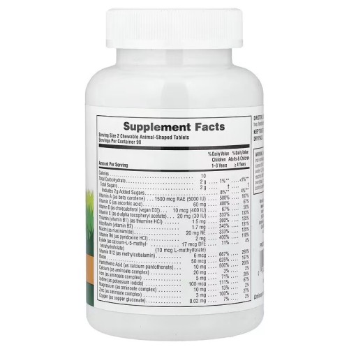 NaturesPlus, Animal Parade, жевательные мультивитамины для детей, со вкусом апельсина, 180 таблеток в форме животных