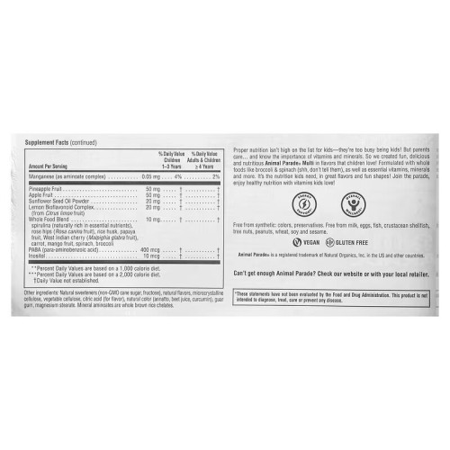 NaturesPlus, Animal Parade, жевательные мультивитамины для детей, со вкусом апельсина, 180 таблеток в форме животных
