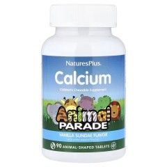 NaturesPlus, Animal Parade, жевательный кальций для детей, со вкусом ванильного мороженого, 90 таблеток в форме животных