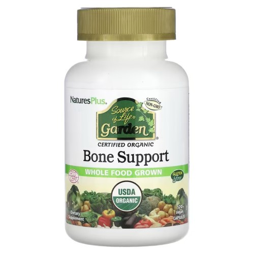 NaturesPlus, Source of Life Garden, органическая поддержка здоровья костей, 120 растительных капсул