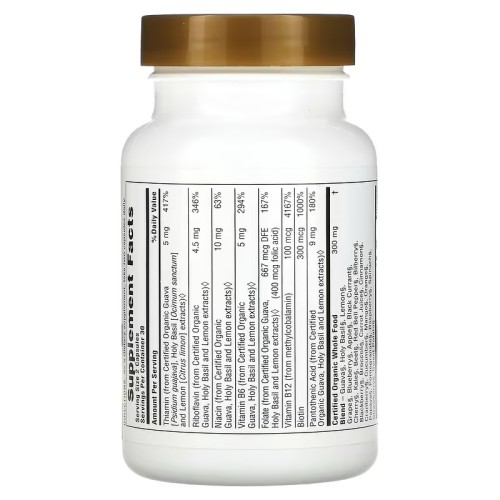 NaturesPlus, Source of Life Garden, сертифицированный органический комплекс витаминов группы B, 60 растительных капсул