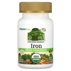 NaturesPlus, Source of Life Garden, железо, 18 мг, 30 веганских капсул