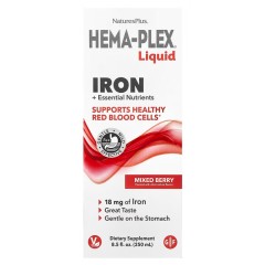 NaturesPlus, Hema-Plex®, жидкое железо и необходимые питательные вещества, ягодный вкус, 250 мл (8,5 жидк. унции)