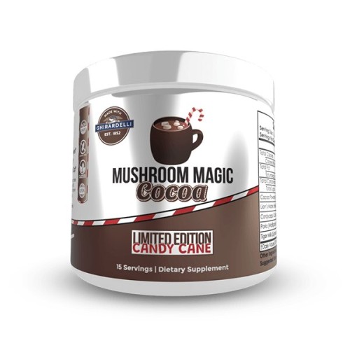 Nootropics Depot, Смесь какао-порошка Mushroom Magic, Волшебное Какао с Грибами, Леденцовая трость, 296гр