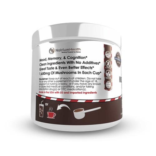 Nootropics Depot, Смесь какао-порошка Mushroom Magic, Волшебное Какао с Грибами, Леденцовая трость, 296гр