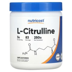 Nutricost, L-цитруллин, без вкусовых добавок, 250 г (83 порции)