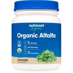 Nutricost, органический порошок из люцерны, без добавок, 454 г (16 унций)