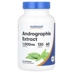 Nutricost, экстракт андрографиса, 1000 мг, 120 капсул (60 порций)