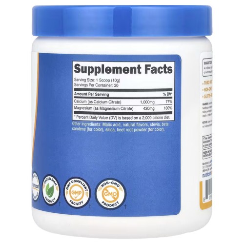 Nutricost, кальций и магний, со вкусом персика и манго, 300 г (30 порций)