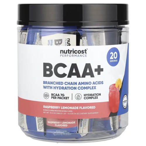 Nutricost, Performance, BCAA , вкус малиновый лимонад, 20 пакетиков по 14 г (0,5 унции)
