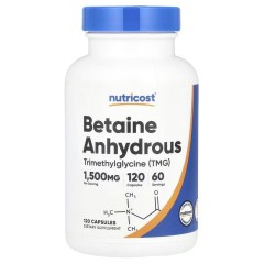 Nutricost, Безводный бетаин, 120 капсул (60 порций)