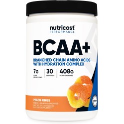 Nutricost, Performance, BCAA, со вкусом персиковых колечек, 408 г (30 порций)