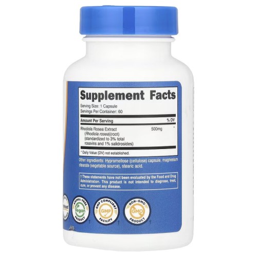 Nutricost, родиола розовая, 500 мг, 60 капсул