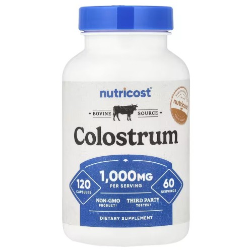Nutricost, Молозиво, 500 мг, 120 капсул (60 порций)