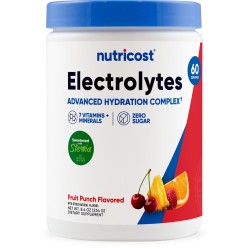 Nutricost, Электролиты, улучшенный комплекс для увлажнения, фруктовый пунш, 234 г (60 порций)