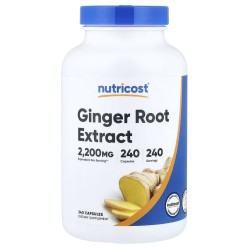 Nutricost, экстракт корня имбиря, 240 капсул (550 мг в 1 капсуле)
