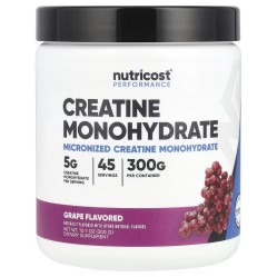 Nutricost, Performance, моногидрат креатина, виноград, 300 г (45 порций)