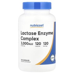 Nutricost, Ферментный комплекс с лактазой, 3000 ALU, 120 капсул