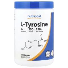 Nutricost, L-тирозин, без добавок, 250 г (8,8 унции)