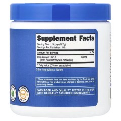 Nutricost, бета-глюкан 1,3-1,6, без добавок, 100 г (140 порций)