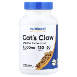 Nutricost, Кошачий коготь, 120 капсул (60 порций)