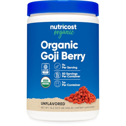 Nutricost, Органические ягоды годжи, без добавок, 454 г, 50 порций