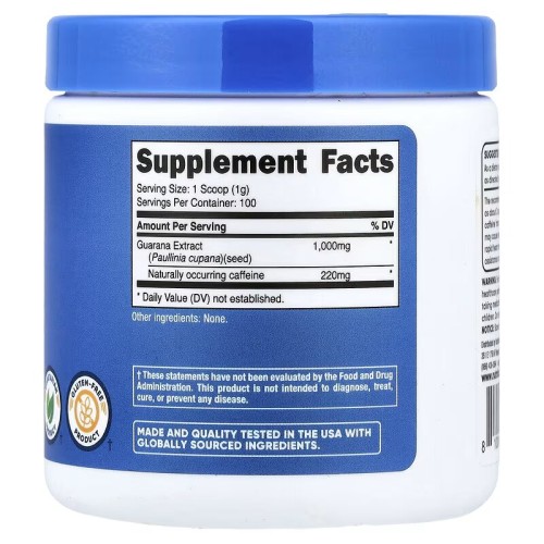 Nutricost, Гуарана в порошке, 1 г, 100 г (3,5 унции)