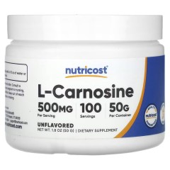 Nutricost, L-карнозин, без добавок, 50 г (100 порций)