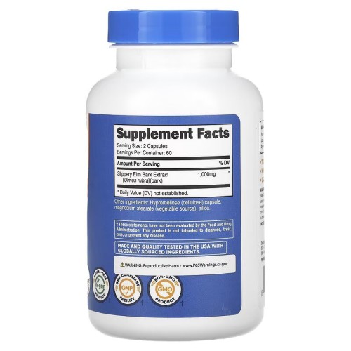 Nutricost, кора красного вяза, 1000 мг, 120 капсул (60 порций)