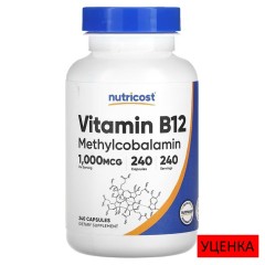 Nutricost, витамин B12, 1000 мкг, 240 капсул