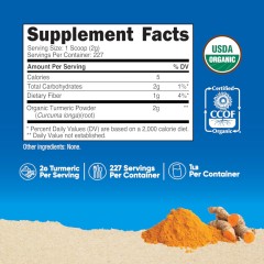 Nutricost, порошок из органической куркумы, без добавок, 454 г (227 порций)