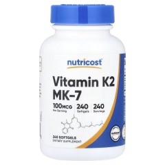 Nutricost, витамин K2, MK-7, 100 мкг, 240 капсул
