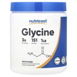 Nutricost, Глицин, без добавок, 454 г (16 унций)