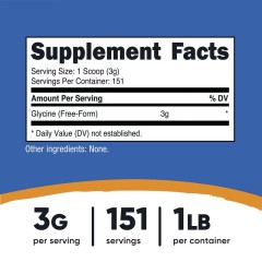 Nutricost, Глицин, без добавок, 454 г (16 унций)