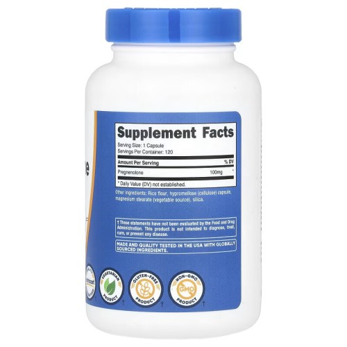 Nutricost, прегненолон, 100 мг, 120 капсул