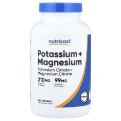 Nutricost, Цитрат калия и магния, 240 капсул (120 порций)