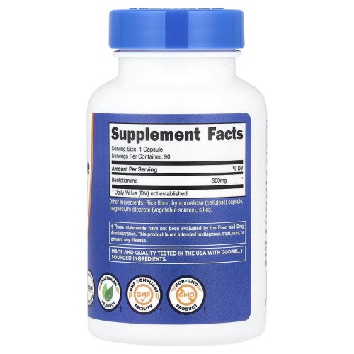 Nutricost, Бенфотиамин, жирорастворимый витамин B1, 300 мг, 90 капсул