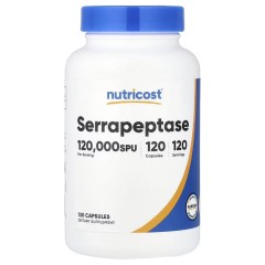 Nutricost, Серрапептаза, 60 мг (120 000 SPU), 120 капсул