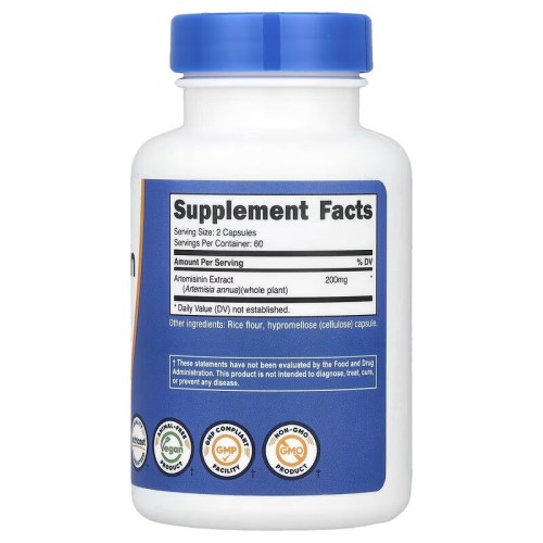 Nutricost, артемизинин, 200 мг, 120 капсул (60 порций)