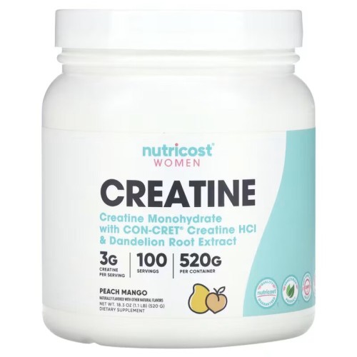 Nutricost, креатин для женского здоровья, персик и манго, 520 г (100 порций)