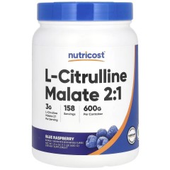 Nutricost, L-цитруллин малат 2:1, голубая малина, 600 г (21,4 унции)