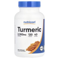 Nutricost, куркума, 2300 мг, 120 капсул (40 порций)