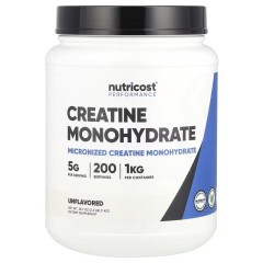Nutricost, Performance, моногидрат креатина, с нейтральным вкусом, 1 кг (200 порций)