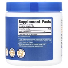 Nutricost, Ацетил L-карнитин гидрохлорид, без добавок, 100 г (3,5 унции)