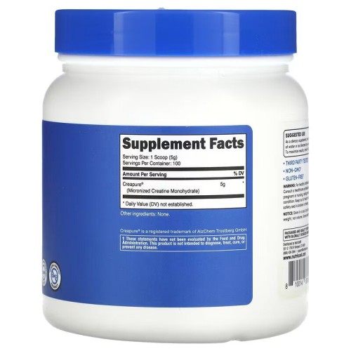 Nutricost, Performance, моногидрат креатина с Creapure, без добавок, 500 г (100 порций)
