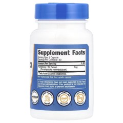 Nutricost, Йохимбин гидрохлорид, 5 мг, 30 капсул