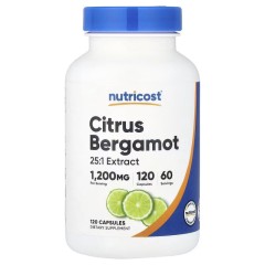 Nutricost, Цитрусовый бергамот, 1200 мг, 120 капсул (60 порций)