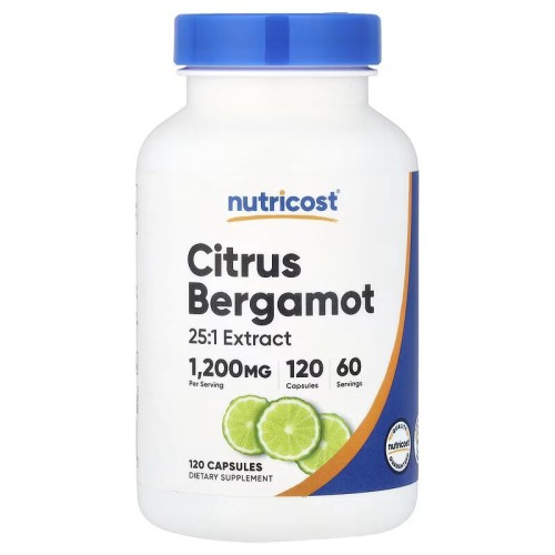 Nutricost, Цитрусовый бергамот, 1200 мг, 120 капсул (60 порций)