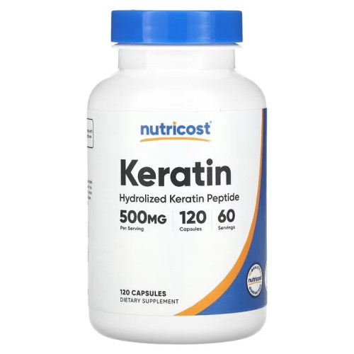 Nutricost, Кератин, 500 мг, 120 капсул (60 порций)