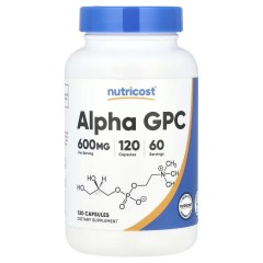 Nutricost, альфа-ГФХ, Alpha GPC, 600 мг, 120 капсул (60 порций)